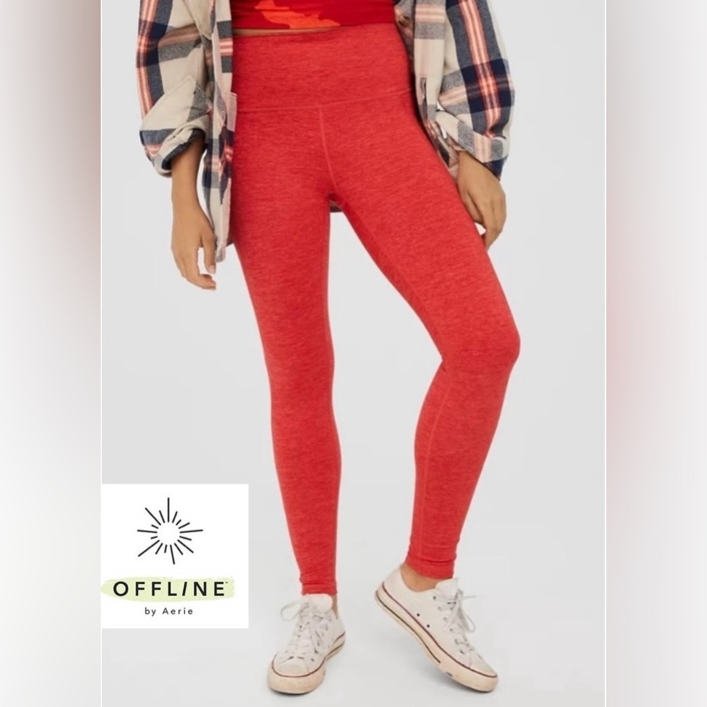 Offline by Aerie Women’s‎ Sz S The Hugger Red Hi-Rise Leggings